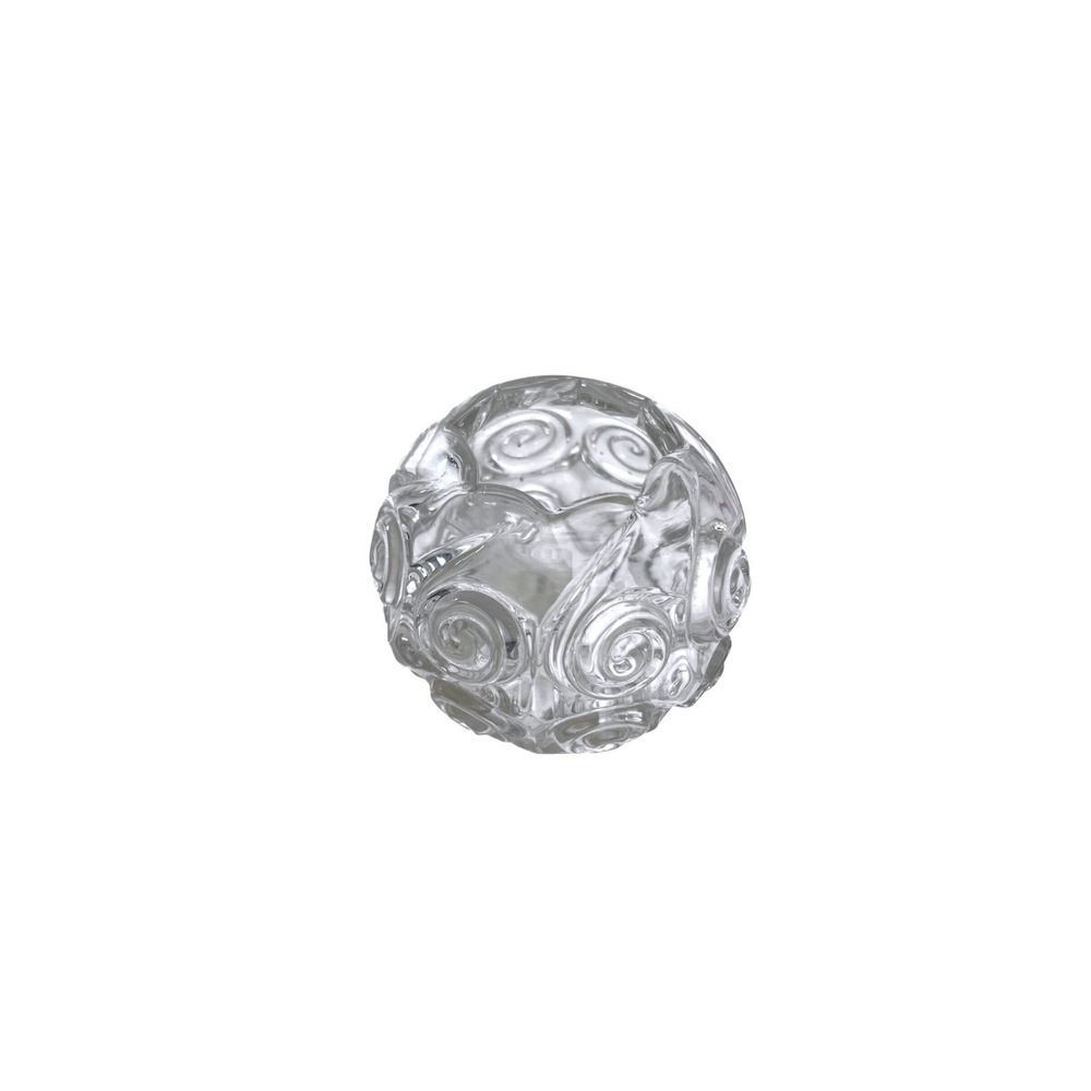 Lalique Style Crystal Irene Snail Spiral Swirl Paperweight or Vase Orb Clear